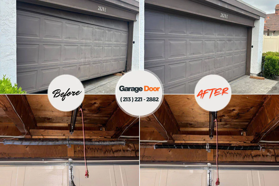 Before and after: garage door repair Beachwood, NJ